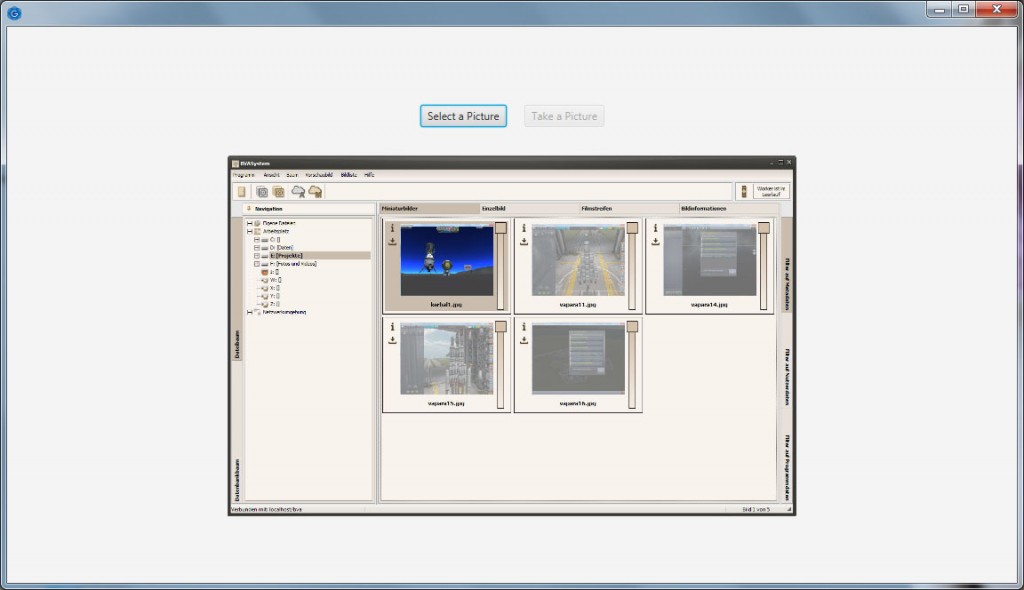 Screenshot der Cross-Plattform-Testanwendung